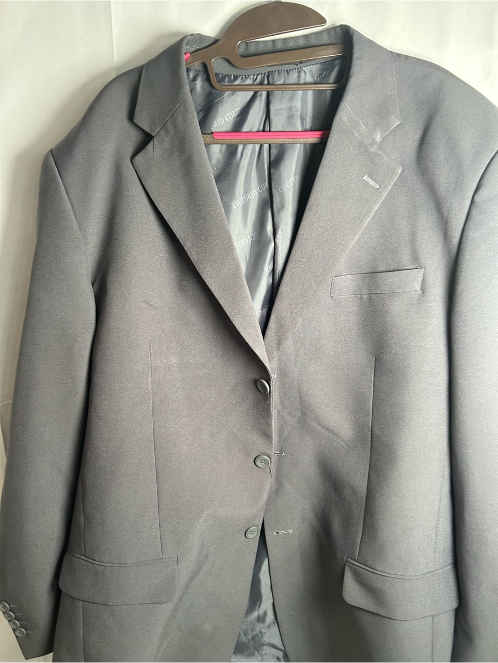 Men's Dark Gray Tailored Dress Coat In 46L
